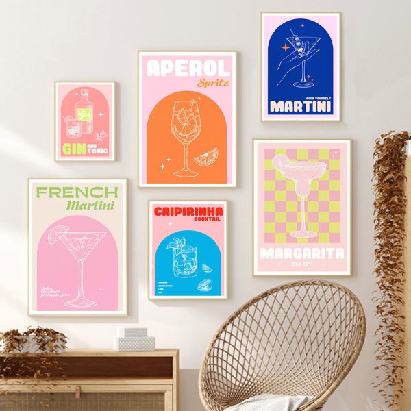 French Martini Wall Art Canvas - Image 7