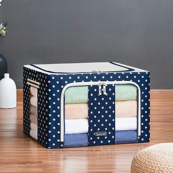 Double window fabric folding storage storage box - Image 4