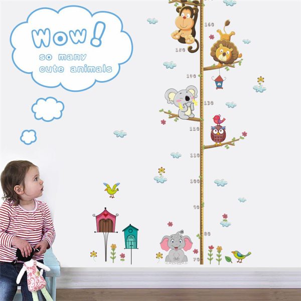 Cartoon Animals Height Measure Wall Sticker Decor Wall Art - Image 2