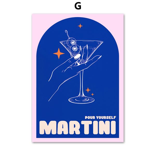 French Martini Wall Art Canvas - Image 6