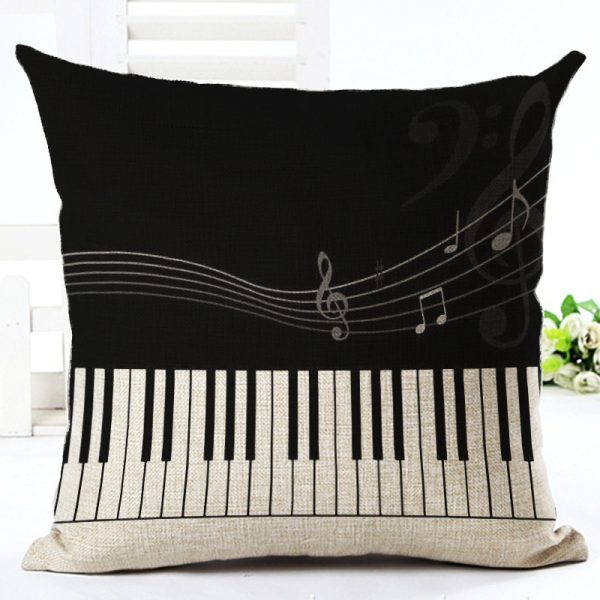 Gajjar Pillow Case Musical Note Painting Linen Throw Pillow Case Home Dropshipping Support Pillows For Neck - Image 3
