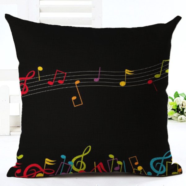 Gajjar Pillow Case Musical Note Painting Linen Throw Pillow Case Home Dropshipping Support Pillows For Neck - Image 5