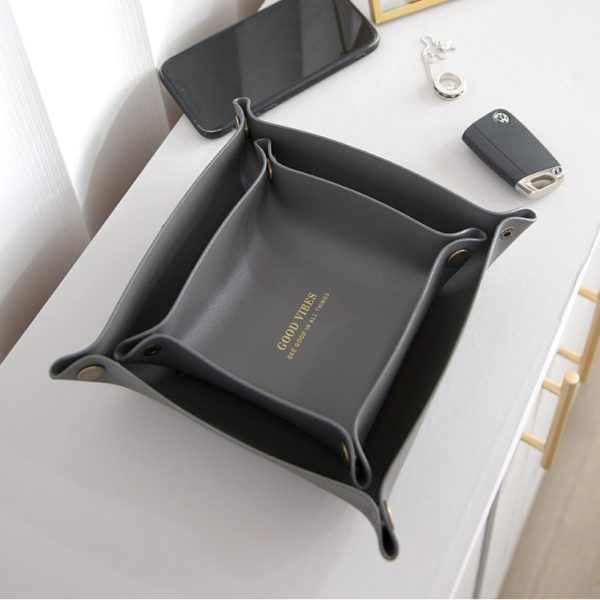 Leather Storage Box Storage Desktop Storage Box - Image 4