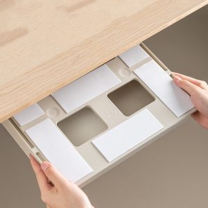 Under Desk Drawer Adhesive Storage Box For Office Pen Holder Hidden Sorting Box Kitchen Knife Fork Storage Tray Organizer