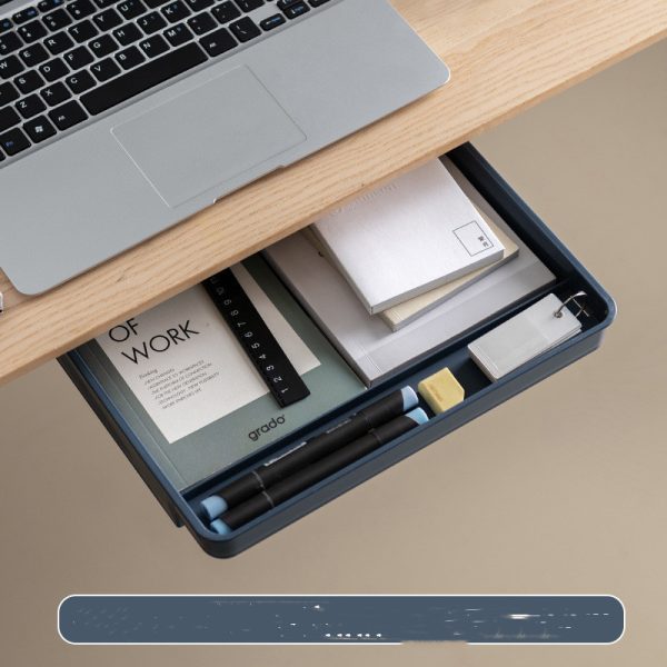 Under Desk Drawer Adhesive Storage Box For Office Pen Holder Hidden Sorting Box Kitchen Knife Fork Storage Tray Organizer - Image 5