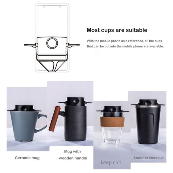 Foldable Portable Coffee Filter Stainless Steel Coffee Machine - Image 6