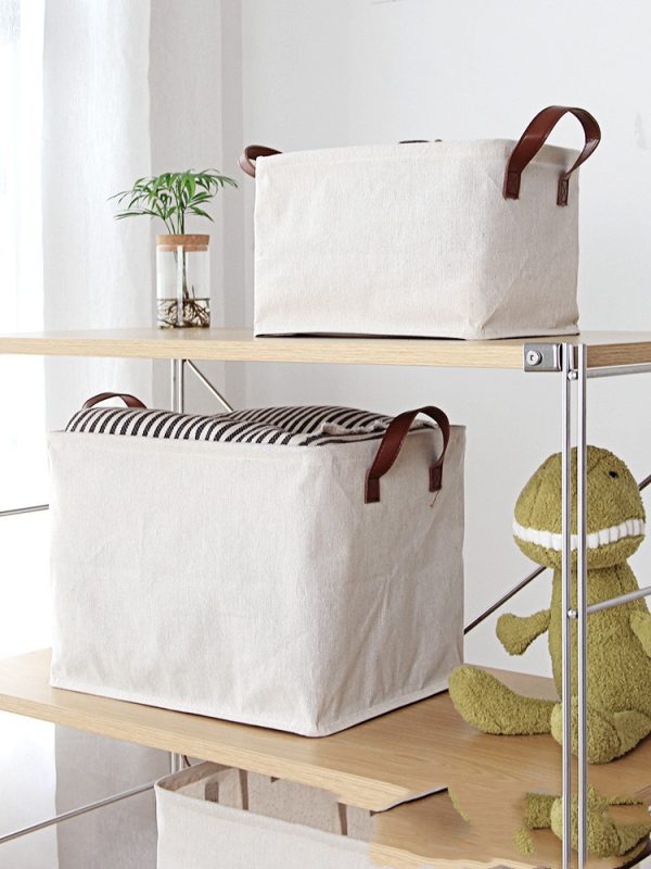 Storage Box Home Cotton And Linen Storage Basket Wardrobe Storage Box - Image 8
