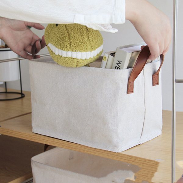 Storage Box Home Cotton And Linen Storage Basket Wardrobe Storage Box - Image 4