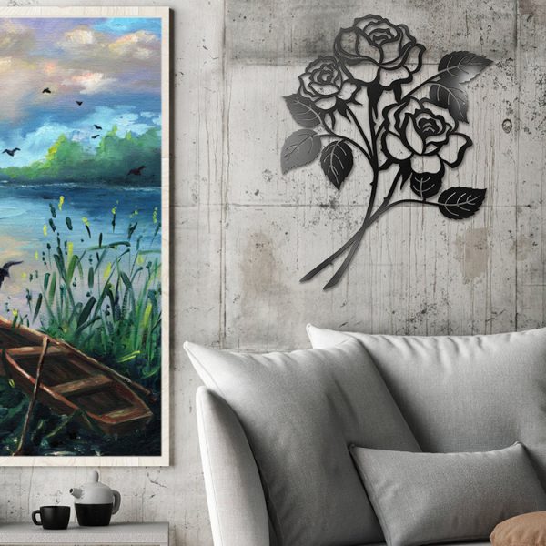 Metal Rose Art Wall Decorations Iron Wall Hanging - Image 9