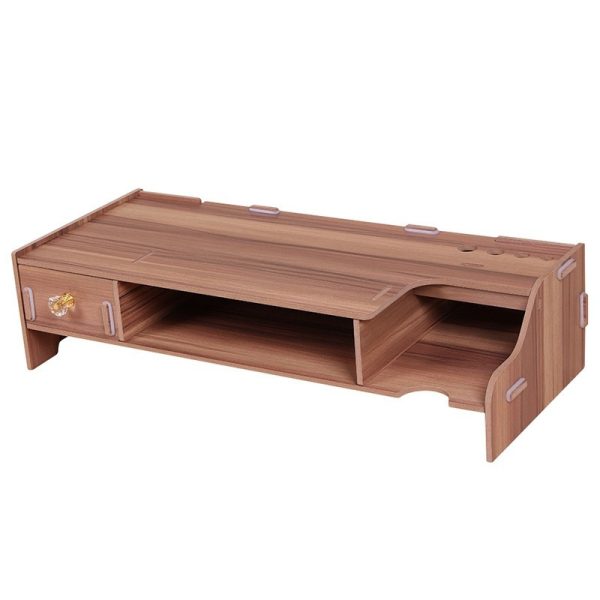 Wooden Monitor Stand Riser Computer Desk Organizer With Keyb - Image 6