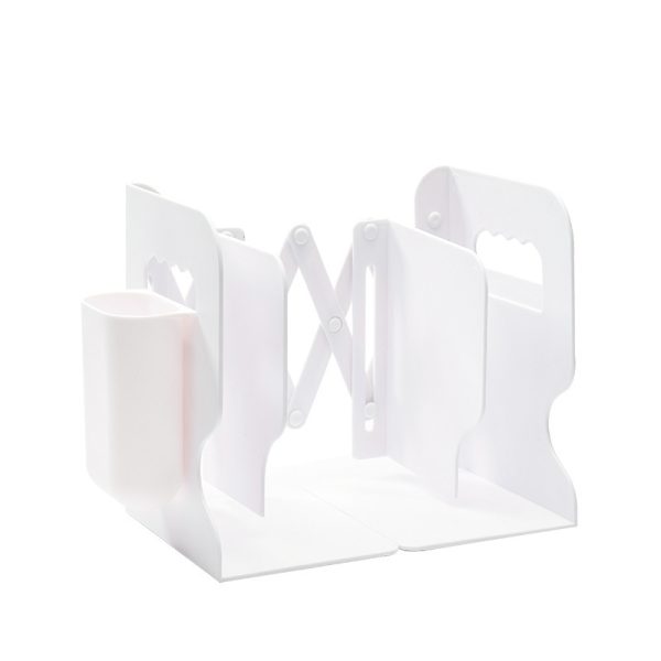 Retractable Bookends For Shelves Book Support Stand Adjustable Bookshelf With Pen Holder Desk Organizer Office Accessories - Image 3