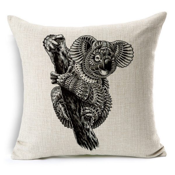 Simple Elephant Cotton Linen Pillowcase Cushion - Image 7