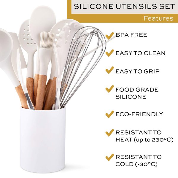 White Silicone Spatula Set Kitchen Tools - Image 7