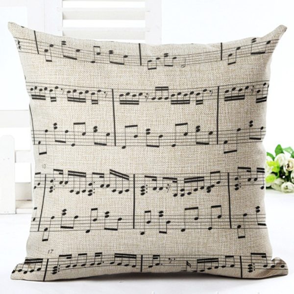 Gajjar Pillow Case Musical Note Painting Linen Throw Pillow Case Home Dropshipping Support Pillows For Neck - Image 6