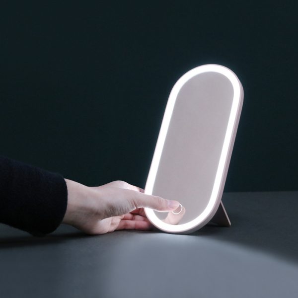 Portable Led Desk Storage Cosmetic Mirror Organizer Box With Light - Image 8