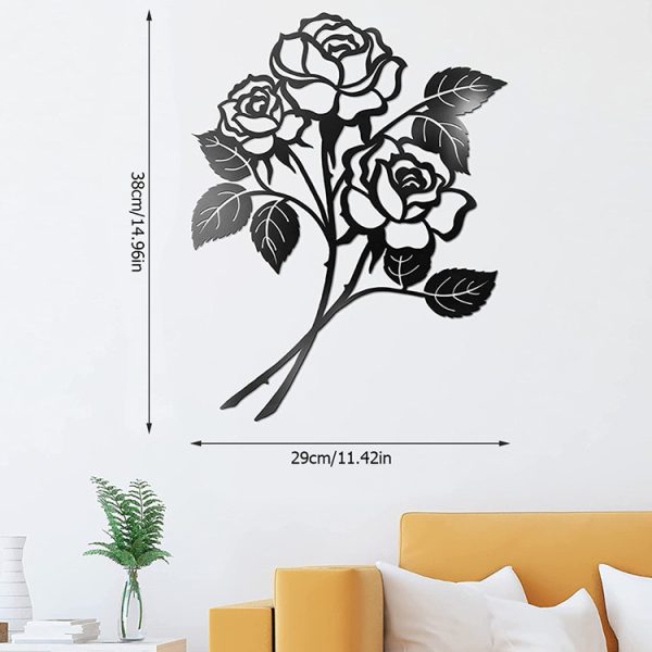 Metal Rose Art Wall Decorations Iron Wall Hanging - Image 3