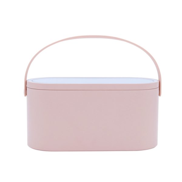 Portable Led Desk Storage Cosmetic Mirror Organizer Box With Light - Image 9