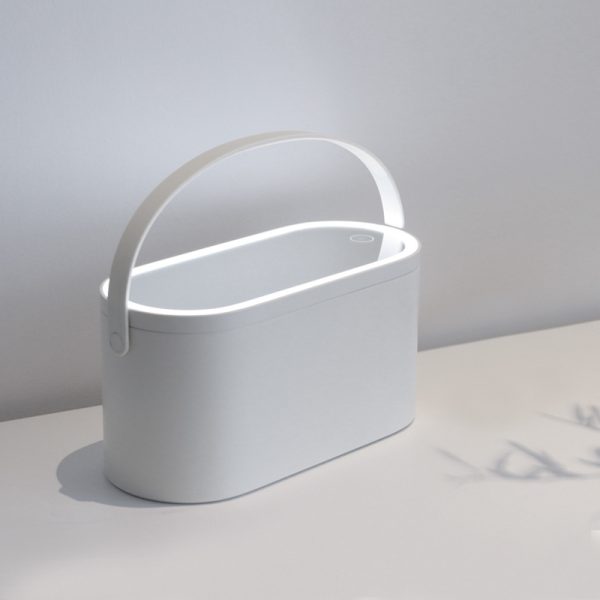 Portable Led Desk Storage Cosmetic Mirror Organizer Box With Light - Image 7