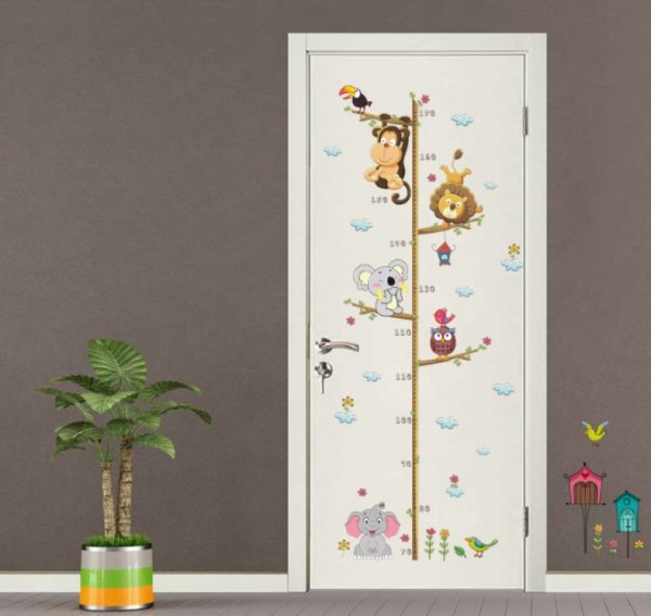 Cartoon Animals Height Measure Wall Sticker Decor Wall Art - Image 3