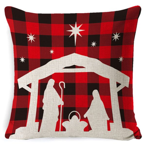 Christmas Pillow Cover Amazon New Linen Super Soft And Short Plush Cushion Seat Cushion - Image 4