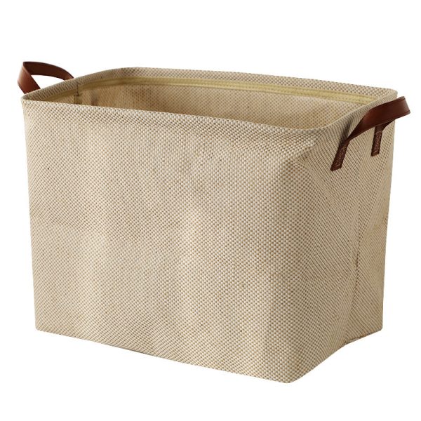 Storage Basket Jute Fabric Foldable Storage Box - Image 5