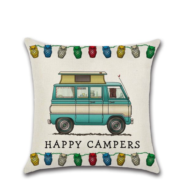 New Cartoon Camper RV Dining Car Series Linen Pillow Case - Image 10
