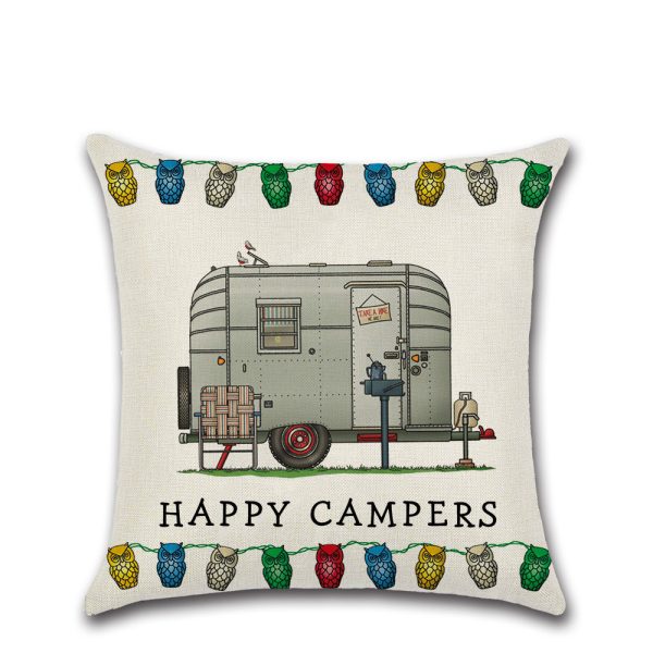 New Cartoon Camper RV Dining Car Series Linen Pillow Case - Image 5