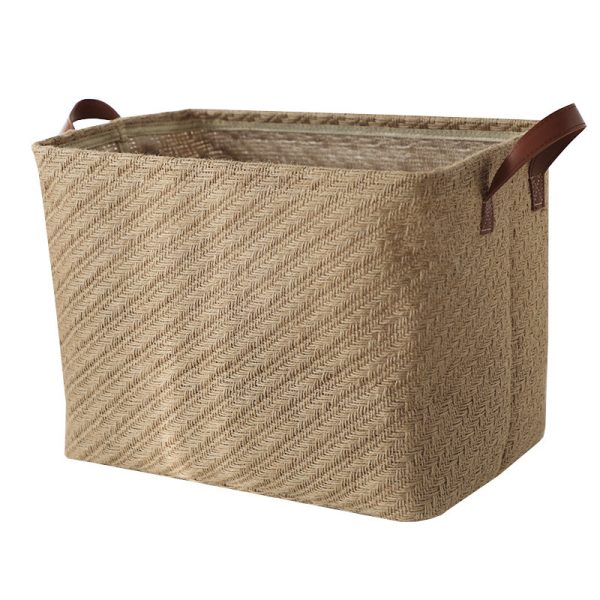 Storage Basket Jute Fabric Foldable Storage Box - Image 9
