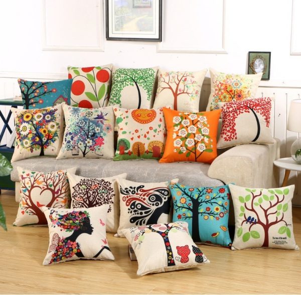 Fabric Decoration Supplies Car Gift Linen Printed Pillows Bedside Cushion Couch Pillow - Image 3