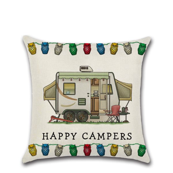 New Cartoon Camper RV Dining Car Series Linen Pillow Case - Image 3