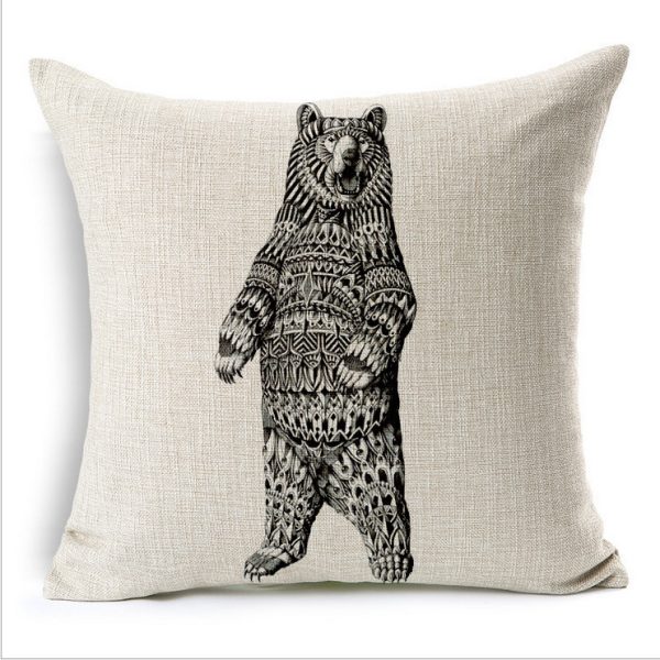 Simple Elephant Cotton Linen Pillowcase Cushion - Image 5