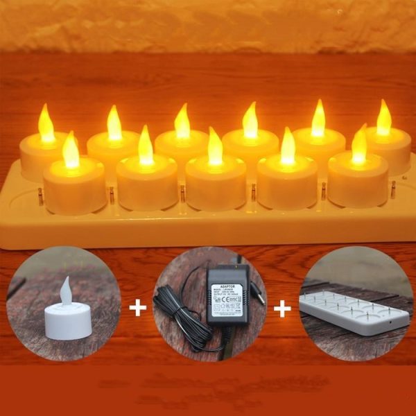 12 LED Rechargeable Electric Candles - Image 6