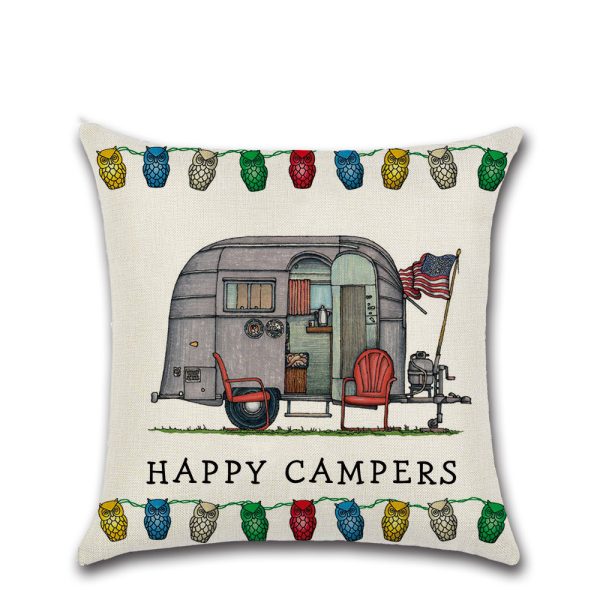 New Cartoon Camper RV Dining Car Series Linen Pillow Case - Image 7