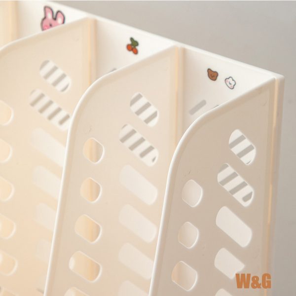 Kawaii Desk Organizer File Tray Book Stand Office Rack - Image 4