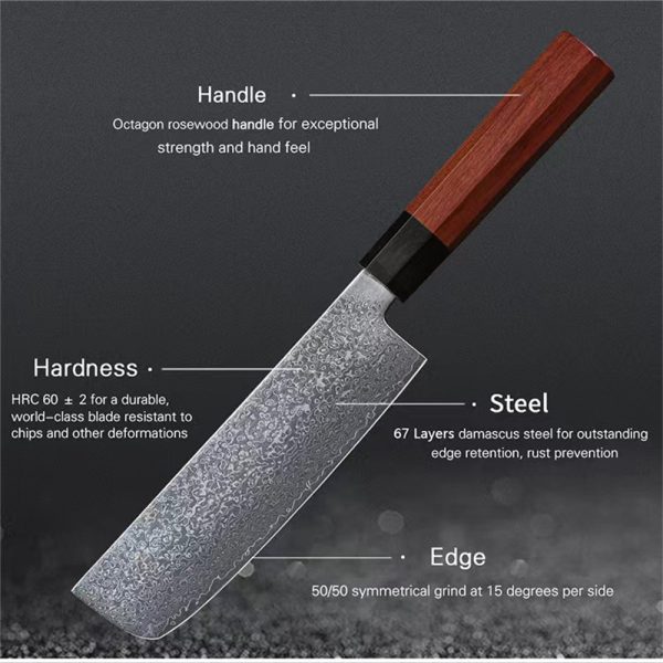 Damascus Steel 7 Inch Kitchen Knives Cooking Tools - Image 2