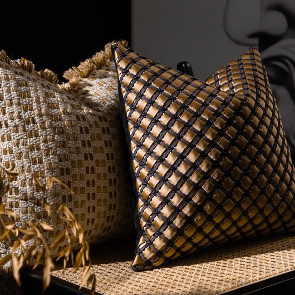 Woven Throw Pillows In Sofa Living Room - Image 4