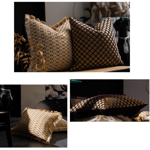 Woven Throw Pillows In Sofa Living Room - Image 7