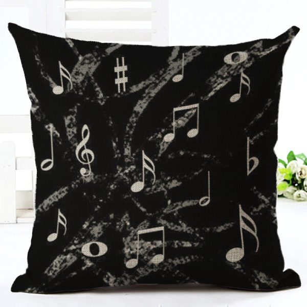 Gajjar Pillow Case Musical Note Painting Linen Throw Pillow Case Home Dropshipping Support Pillows For Neck - Image 4
