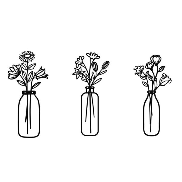 Flower Silhouette Wall Decoration Metal Wall Hanging Silhouette Art Decoration - Image 3