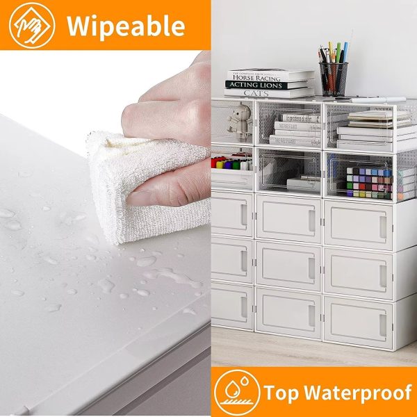 15 Pack Foldable Shoe Box Storage Containers Storage Bins Shoe Storage Organizer Drawer - Image 3