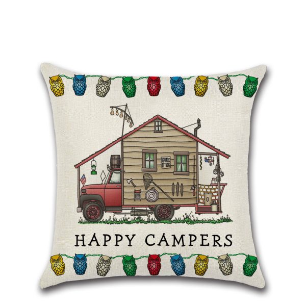 New Cartoon Camper RV Dining Car Series Linen Pillow Case - Image 6