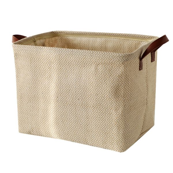 Storage Basket Jute Fabric Foldable Storage Box - Image 7
