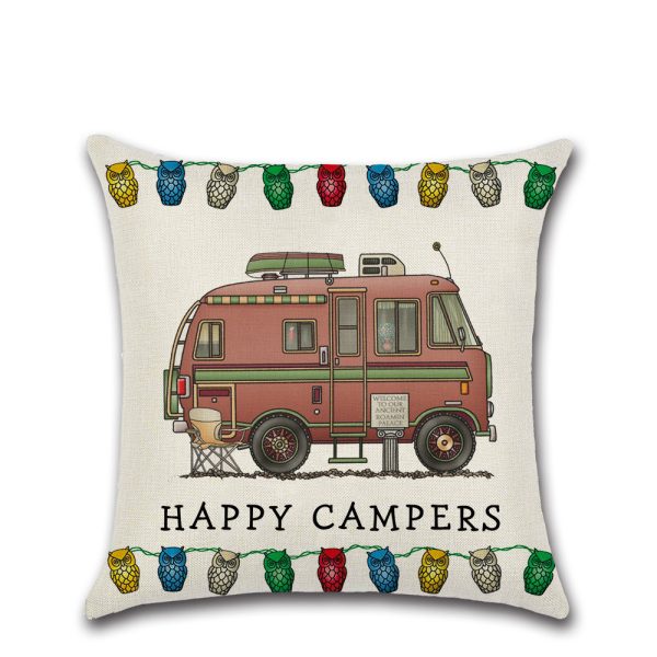 New Cartoon Camper RV Dining Car Series Linen Pillow Case - Image 8