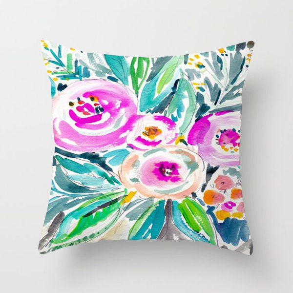 Home Decor Living Room Sofa Graffiti Flower Print Pillowcase - Image 9