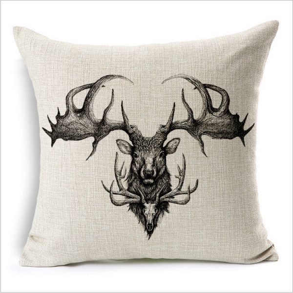 Simple Elephant Cotton Linen Pillowcase Cushion - Image 3