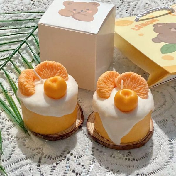 Orange Cute Fruit Cream Cupcake Scented Candles - Image 4