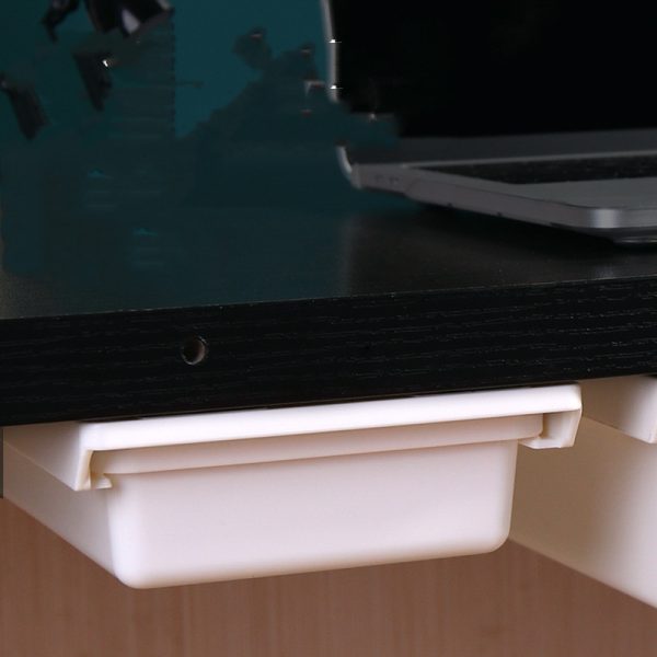 Under Desk Invisible Transparent Drawer Storage Box Desktop Stationery Organizer - Image 3