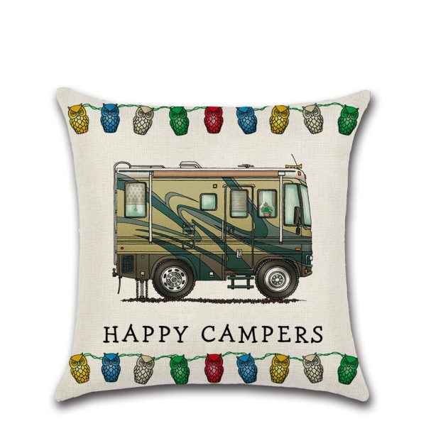 New Cartoon Camper RV Dining Car Series Linen Pillow Case - Image 9