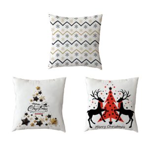 new Polyester Pillow Cover Holiday Series Pillow Cover Christmas Ball Christmas Tree Pattern Pillow Without Core