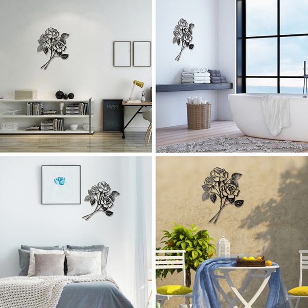 Metal Rose Art Wall Decorations Iron Wall Hanging - Image 2